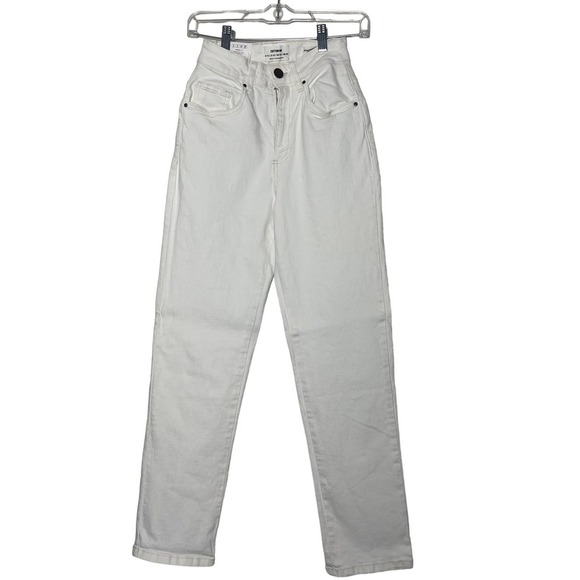New Cotton On Stretch Straight Leg White Jeans Denim Size 2 - Picture 1 of 12